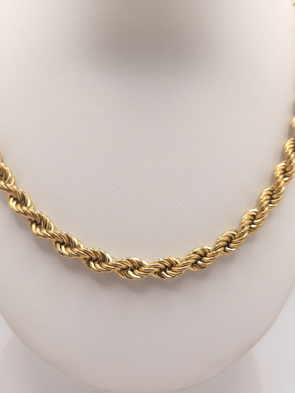 Classic Thick Gold Tone Rope Chain Necklace 17"